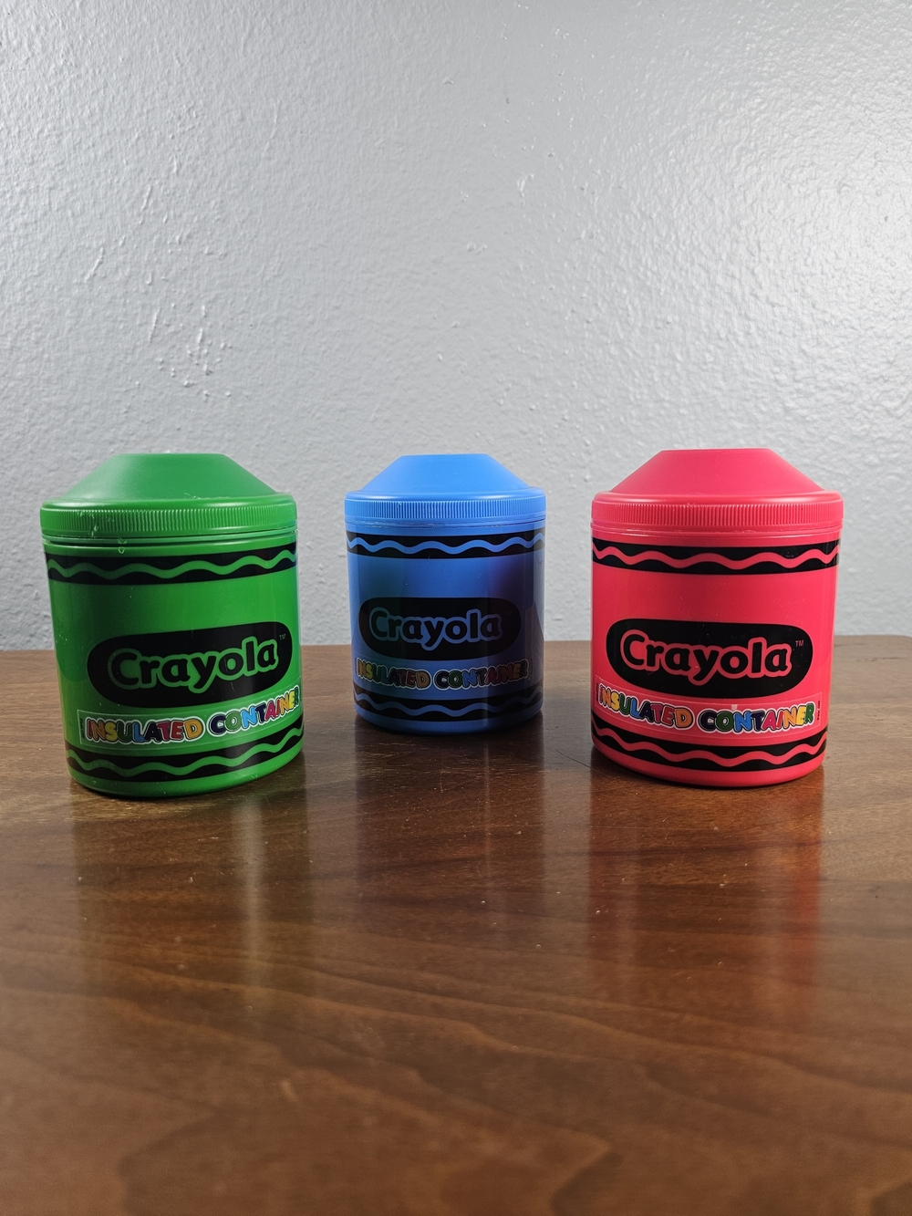 Crayola Thermos Storage Containers Set of 3 Red Green Blue with Screw on Lid - Picture 1 of 14